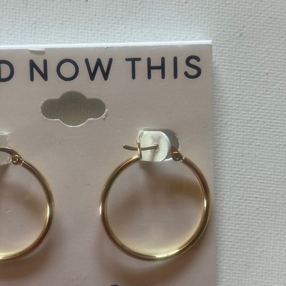 And Now This 18K Gold Over Brass Hoop Earrings - Picture 2 of 2